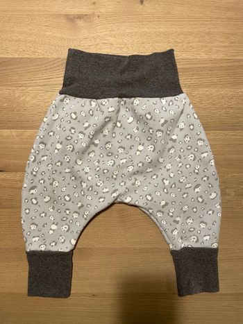 Sarouel bleu clair et gris avec pandas fait main 12/24 mois