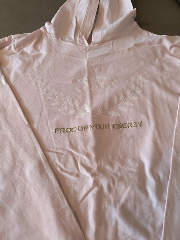 Sweat coton rose avec capuche 10 ans - photo numéro 2