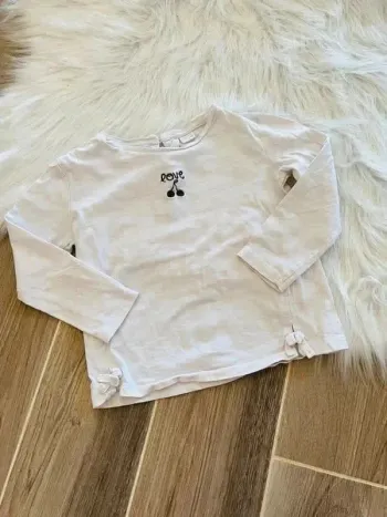 tee shirt manche longue enfant fille blanc zara 4/5 ans