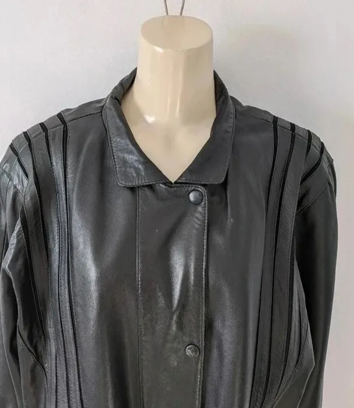 Blouson vintage en cuir agneau - La Richarde - taille 44 - photo numéro 2