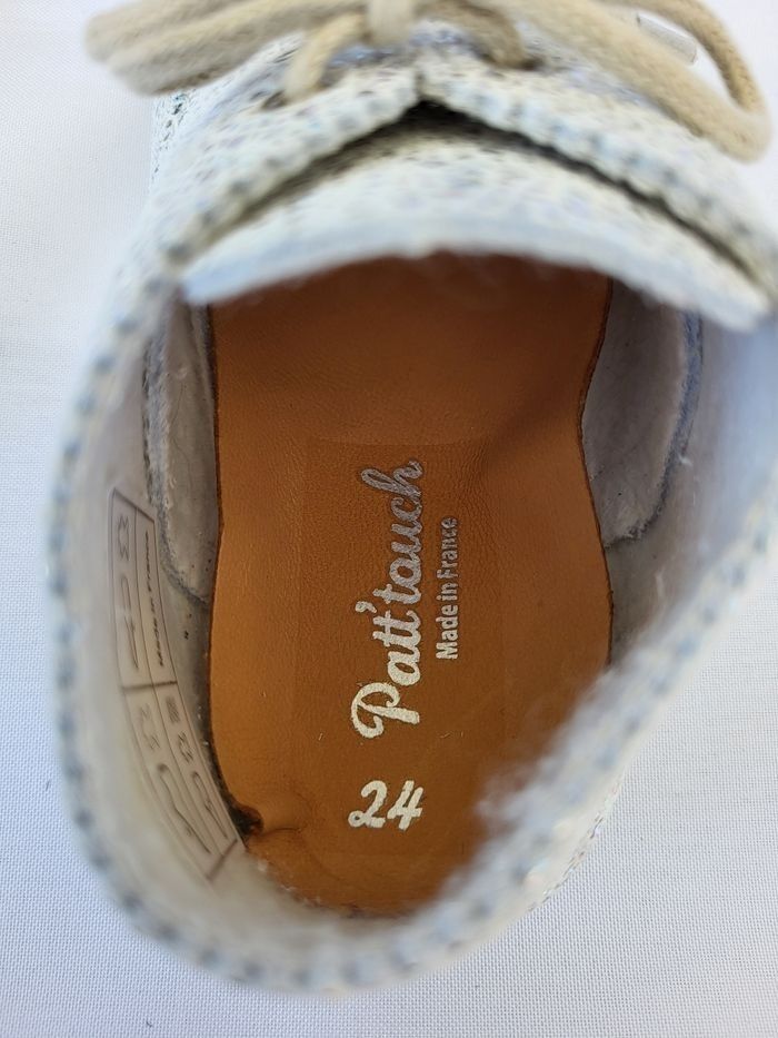 Chaussures bébé en cuir argent Point 24 Made in France 🇨🇵 - photo numéro 3