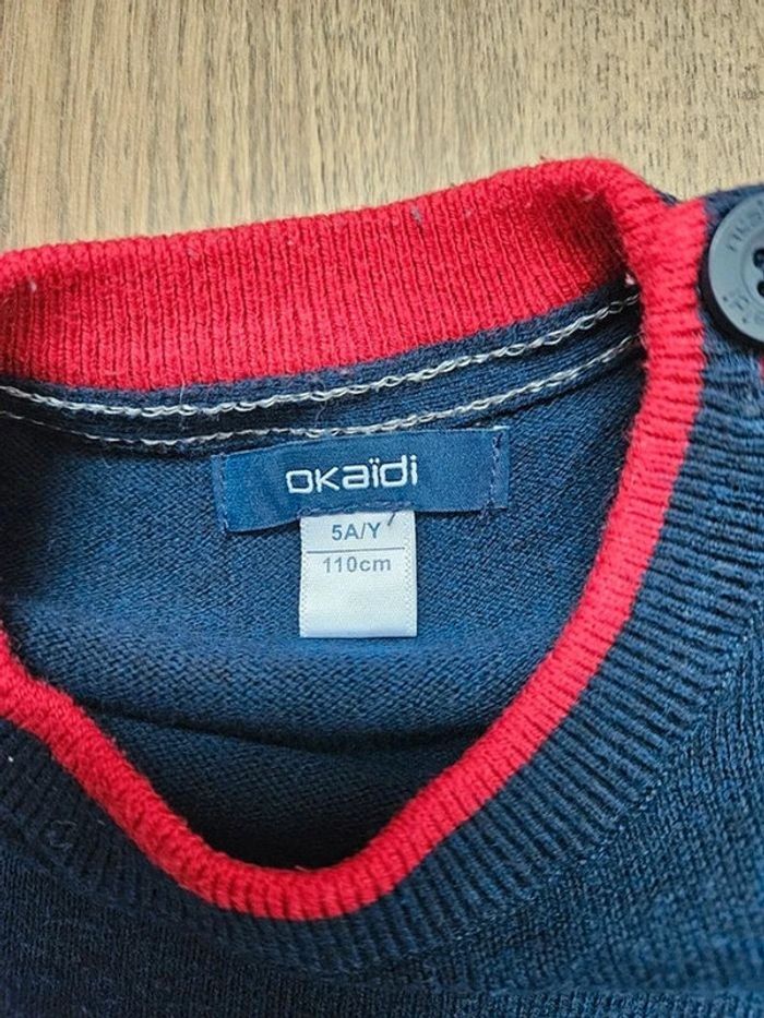 Pull col rond bleu marine Okaïdi 5 ans - photo numéro 7