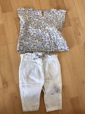 Ensemble blouse et pantalon lin 3 mois La Compagnie des Petits