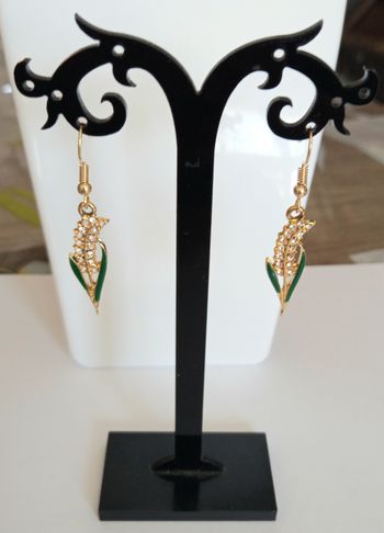 boucles d'oreilles epi de blé strass