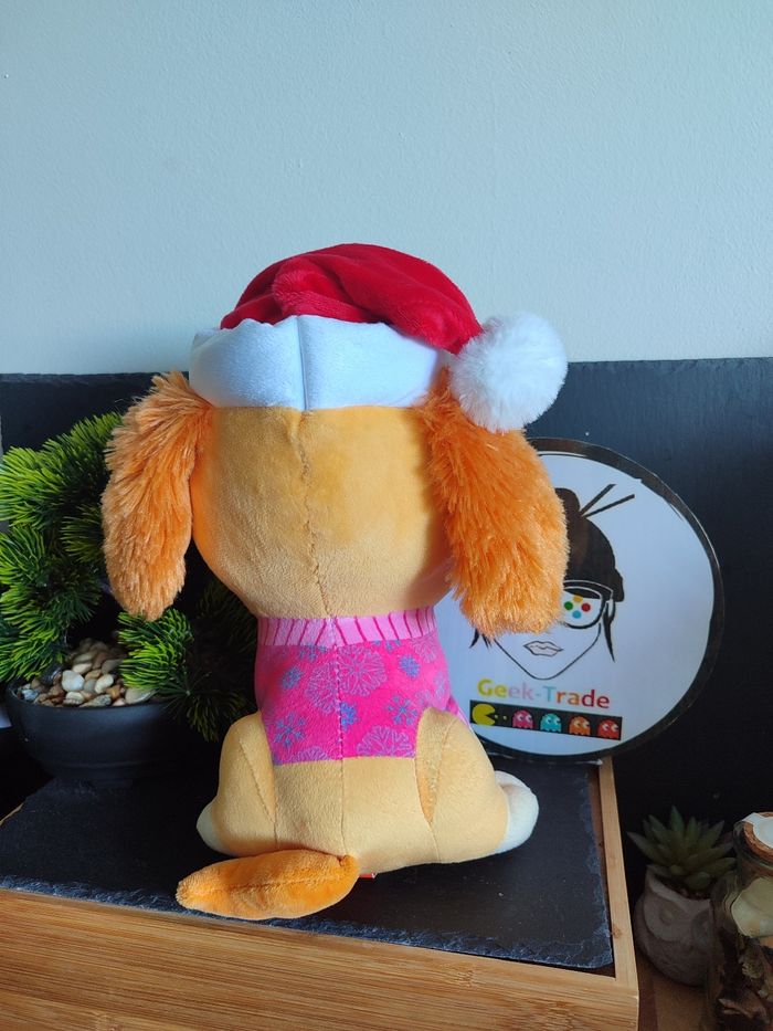 Grande peluche stella pat patrouille paw patrol sky noël bonnet rose chien - photo numéro 2