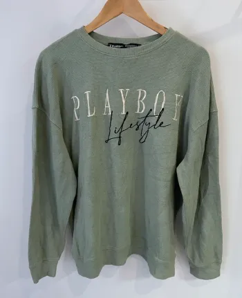 Playboy x Missguided crewneck sweater green women’s M
