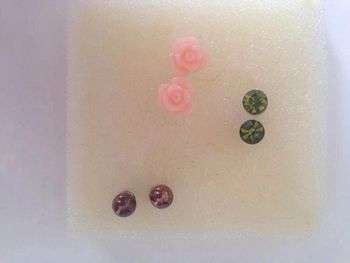 Lot de 3 paires de boucles d'oreilles - clous puces