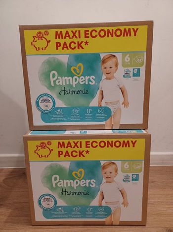 2 cartons Pampers harmonie MaxiEcoPack Taille 6 - carton de 62 couches