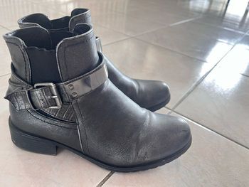 Bottines grises métal