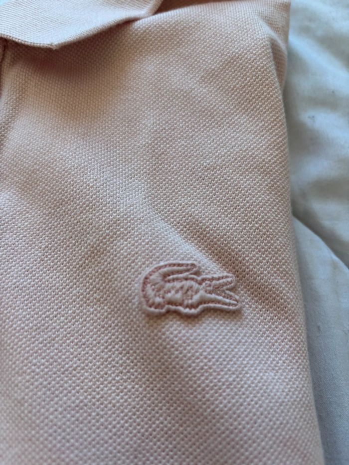 Polo Lacoste femme M (38) slim fit – rose pâle – 100% coton – comme neuf - photo numéro 3