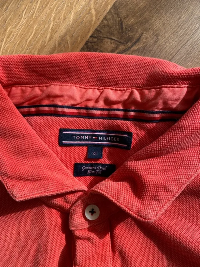 Polo Tommy Hilfiger Slim Fit Corail XL – 100% Authentique - photo numéro 2
