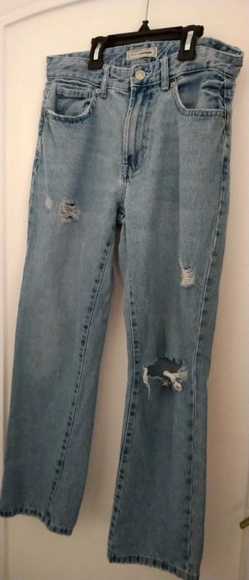 Jean effet destroy troué bleu femme 34 pimkie