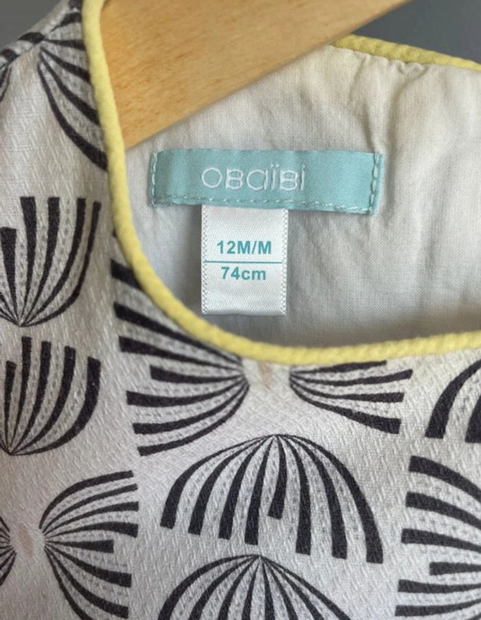 Robe d’été + bloomer Obaibi fille 12 mois Tbe - photo numéro 2