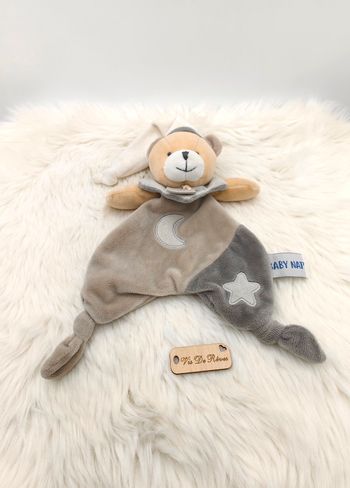 Doudou Ours Luminescent BN0138 Baby Nat gris beige blanc