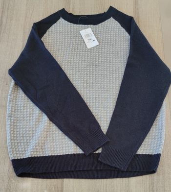 Pull homme gris & bleu marine – neuf avec étiquette – taille XXL marque U collection