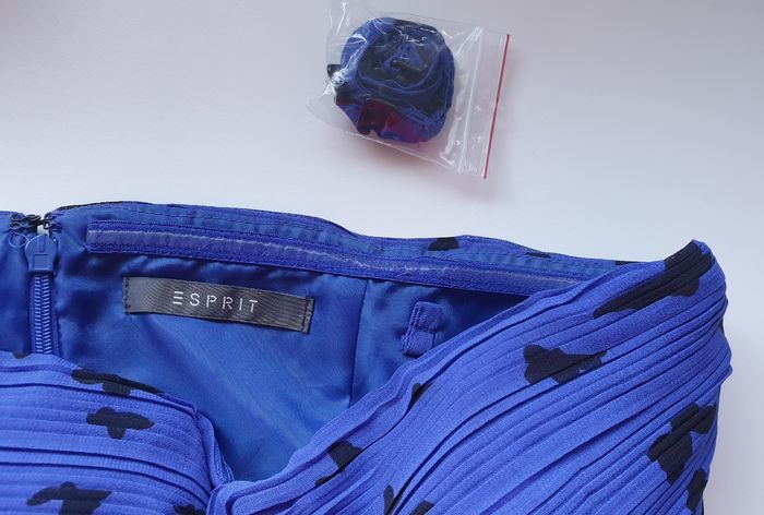 Robe bustier bleu et papillons noirs, taille 36, Esprit - photo numéro 4