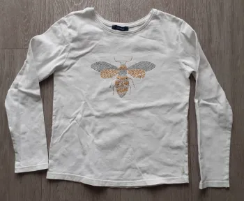 Tee-shirt blanc motif abeille