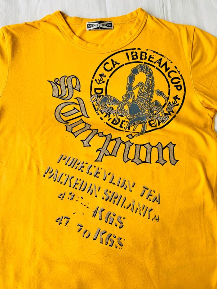 Tee shirt manche longue jaune Scorpion TL - photo numéro 3