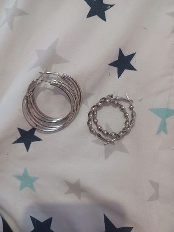 Lot de 2 boucles d'oreilles créoles