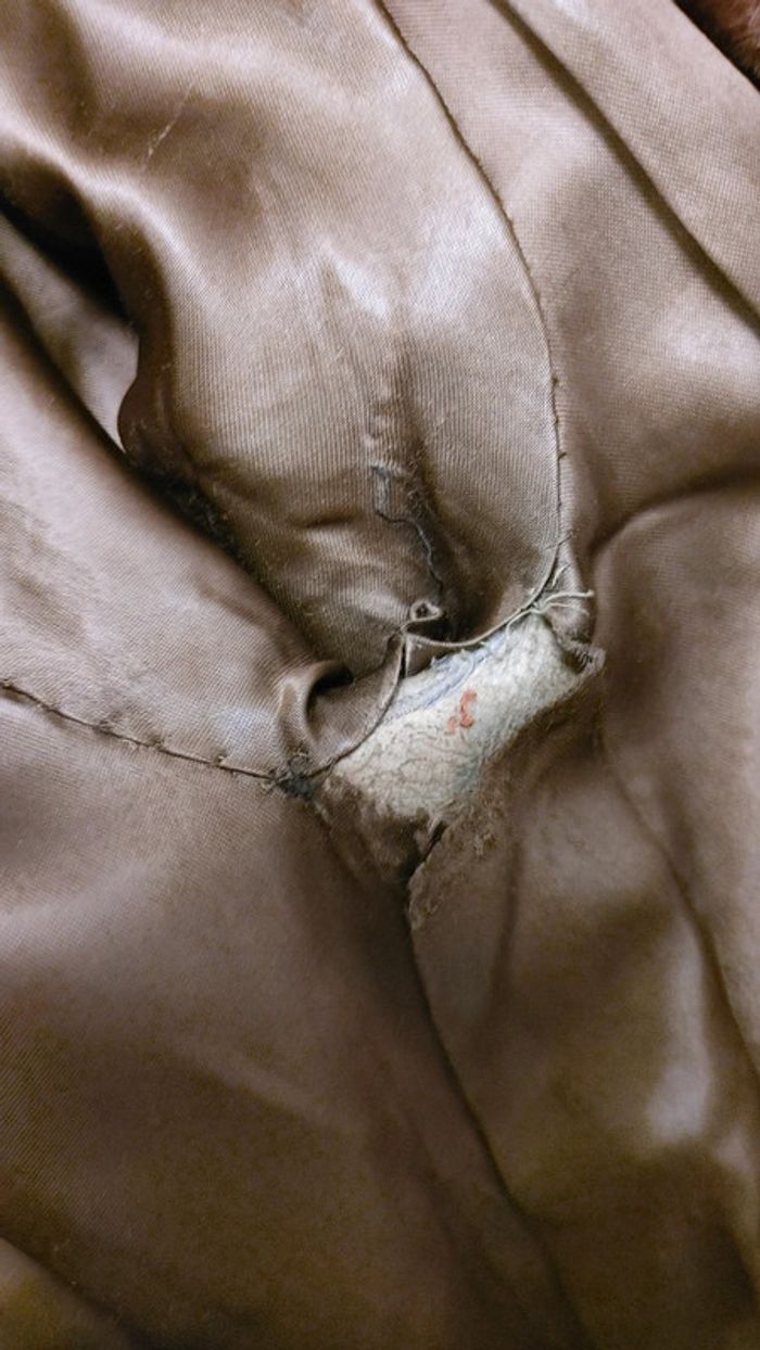 Beau manteau vintage en shearling montone peau de mouton retourné laine S M - photo numéro 10