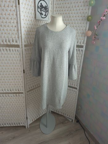 Jolie robe trapèze grise texturée French Connection femme TL/ 40 

