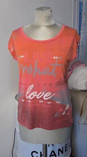 T-shirt BANANA MOON M – Fluide & Léger – Corail/Orange Tendance – Excellent État