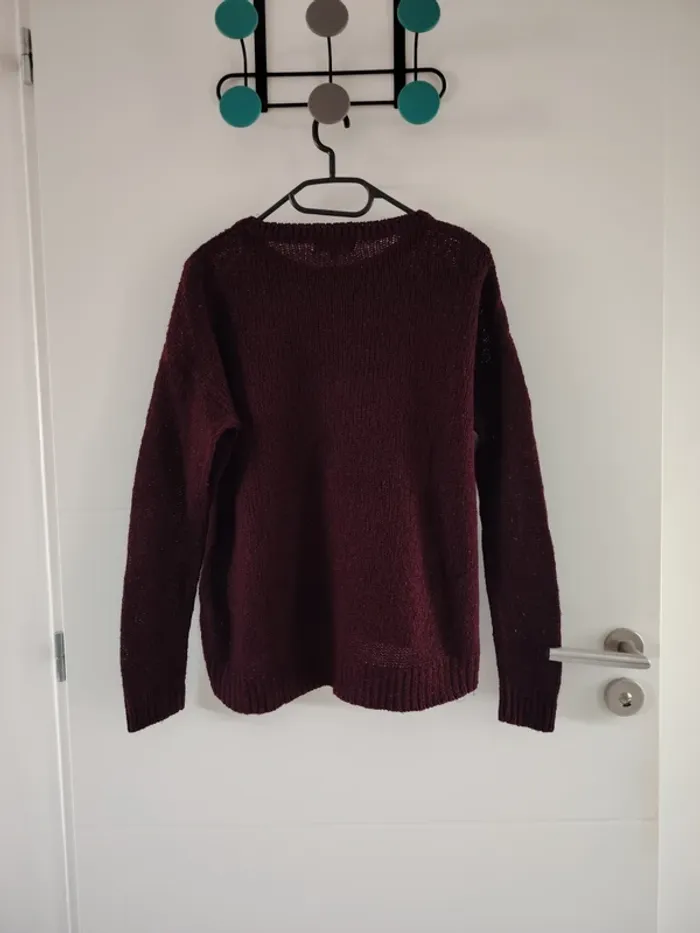 pull bordeaux taille S - photo numéro 7
