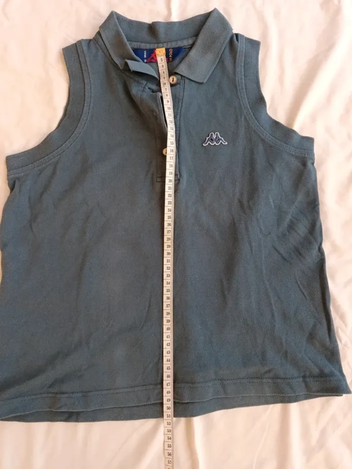 Polo sans manches Kappa vintage gros bleu taille S - photo numéro 5