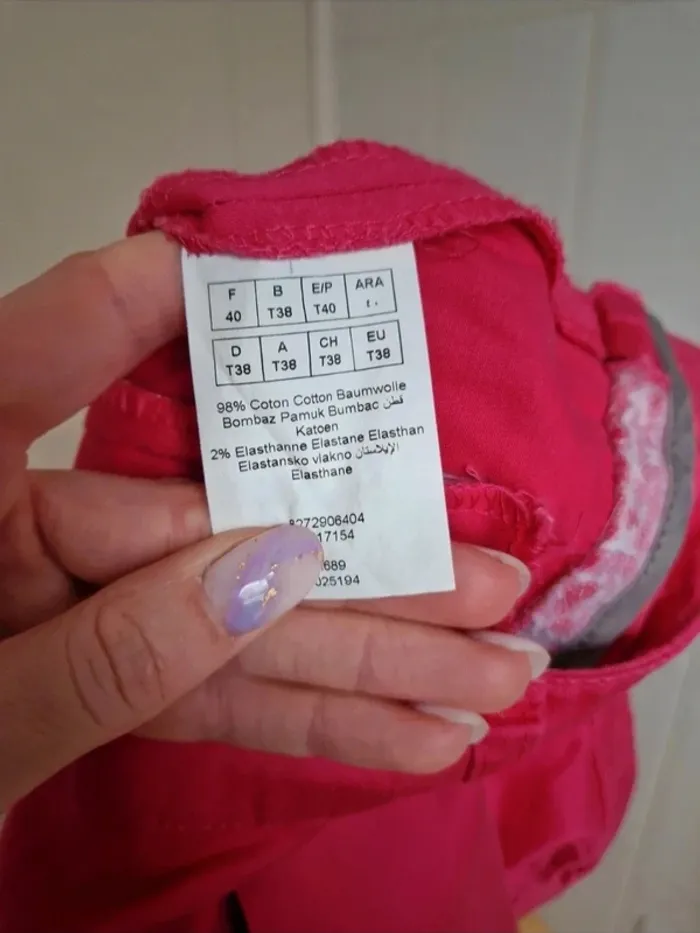Jolie pantacourt rose fushia femme phildar taille L/40 - photo numéro 7