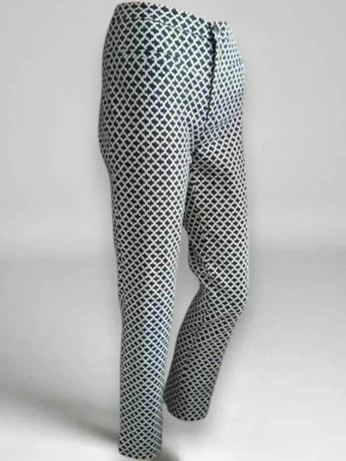 Magnifique pantalon Manigance ,coupe slim taille haute noir blanc croisé ni d'abeille ,stretch - photo numéro 4
