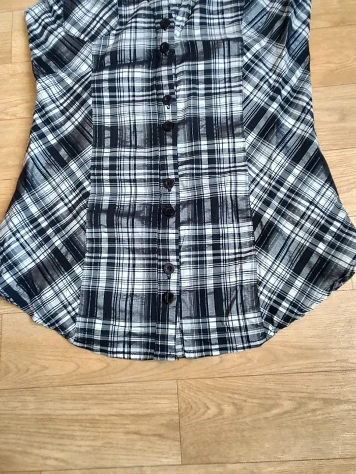 Chemise à carreaux noir/blanc T. 36/38 - photo numéro 6