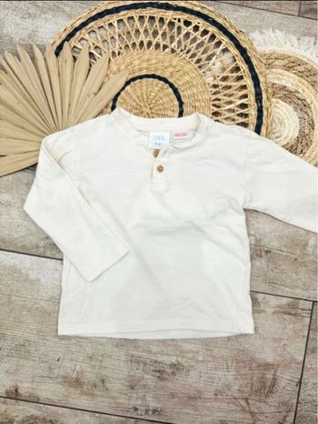 Teeshirt manches longues Zara 12/18 mois beige
