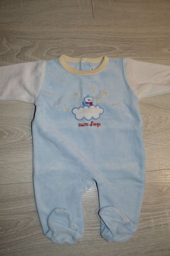 Pyjama velours sucre d'orge 1 mois nuage
