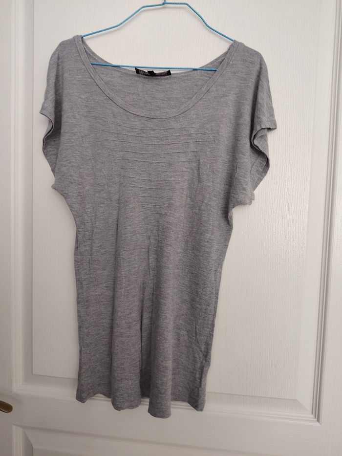 T-shirt fluide, Jennyfer, L, gris, petites manches