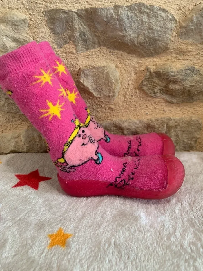 Chaussons chaussettes Isotoner T25/26 Roses - photo numéro 2