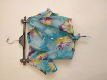 Chemisier léger bleu nuancé motifs fleurs été fille 10 ans 