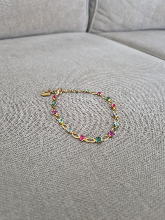 Bracelet doré à perles colorées - photo numéro 4