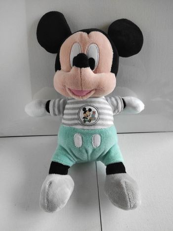 Plush peluche doudou Mickey bleu nickotoy Disney