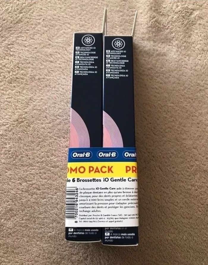 Neuf lot de 6 brossettes oral b io gentle care noires Jamais ouvert - photo numéro 3