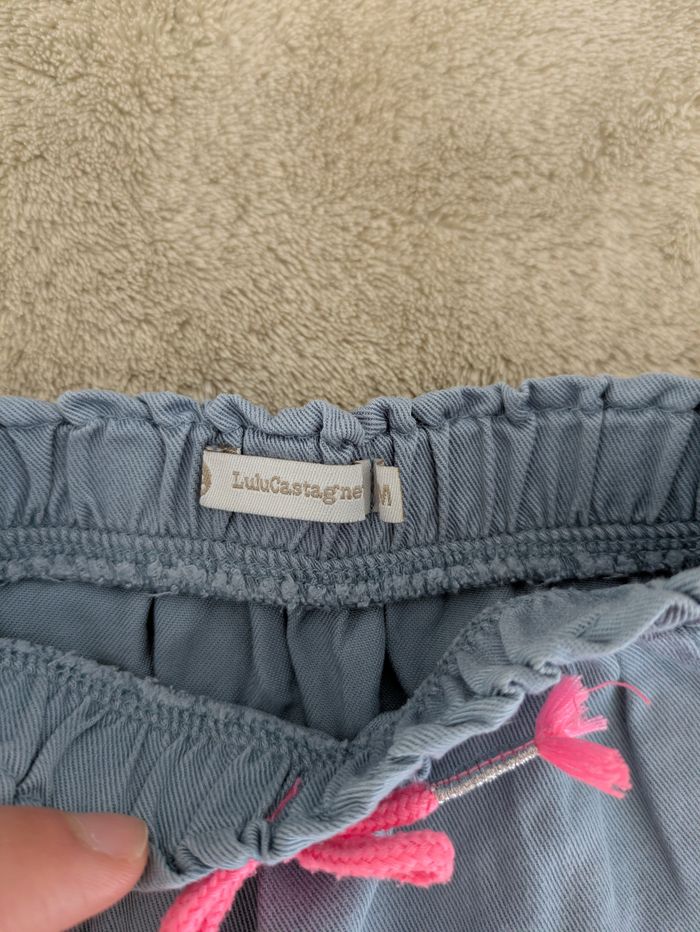 Jupe Volants Bleu Gris et Cordon Rose - photo numéro 2