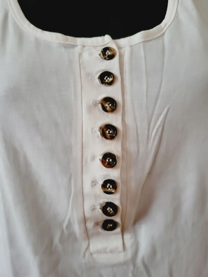 Haut Top tee shirt débardeur blanc Lee Cooper denim en 100% coton taille L 40 - photo numéro 4