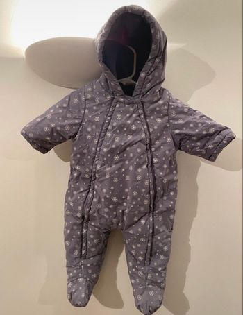 Combinaison pilote polaire froid ski hiver fille DPAM 3 mois violet