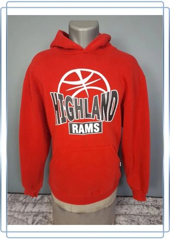 Sweat à capuche  / hoodie russell athletic - taille M - homme rouge floqué (324)