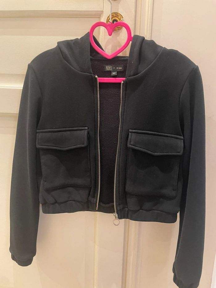 Veste à capuche noire Ikks 12 ans fille - photo numéro 2