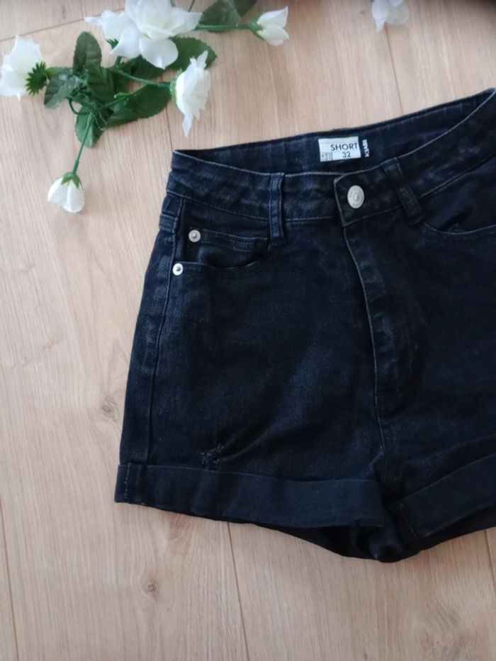 Short fille 32 jean noir c86 - photo numéro 2