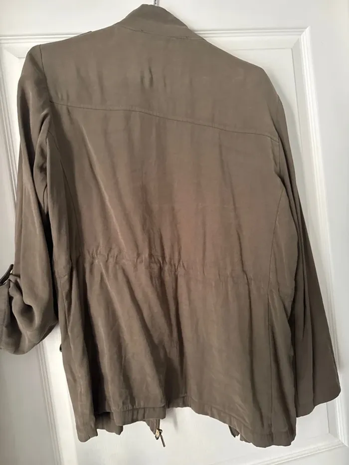 Veste saharienne neuve kaki boutons pression dorés ceinture taille - photo numéro 7