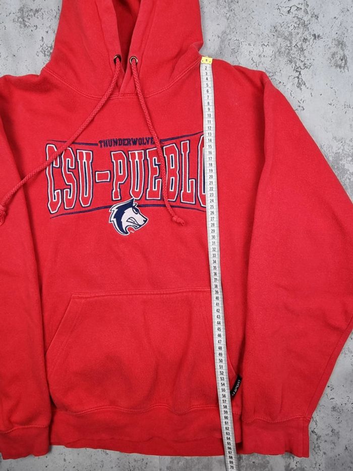 Pull à capuche universitaire CSU-Pueblo rouge – Taille L Homme (mesures en photos) - photo numéro 6