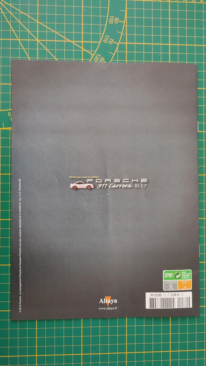 Fascicule seul sans pièce n°72 pièce détachée Porsche 911 Carrera RS 2.7 1/8 1/8ème Altaya #B37 - photo numéro 2