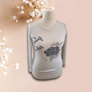 Top blanc femme avec dos en tulle – Taille S