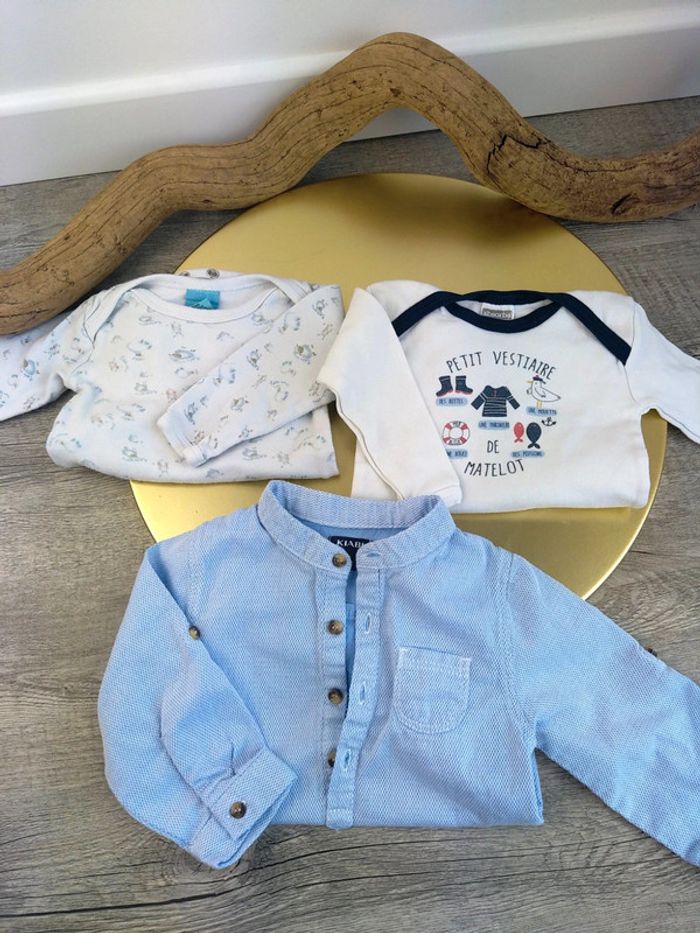 Lot de 3 bodies manches longues 9 mois - photo numéro 2